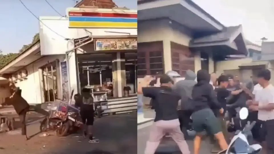 Warga Semarang Pukuli Anak Punk Perusak Gerobak Motor Pedangang Cilok