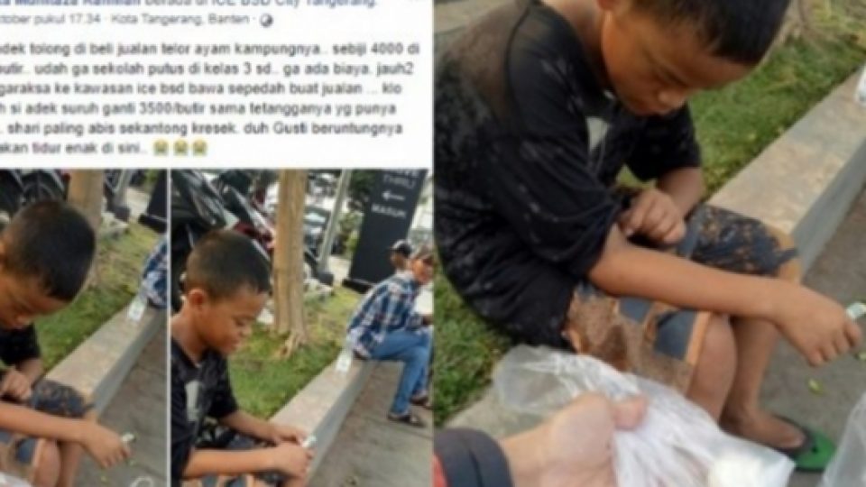 Kisah Sedih Anak Penjual Telur Dengan Upah Rp 500 per Butir, Jika Pecah Harus Mengganti Rp 3.500 per Butir di Tangerang