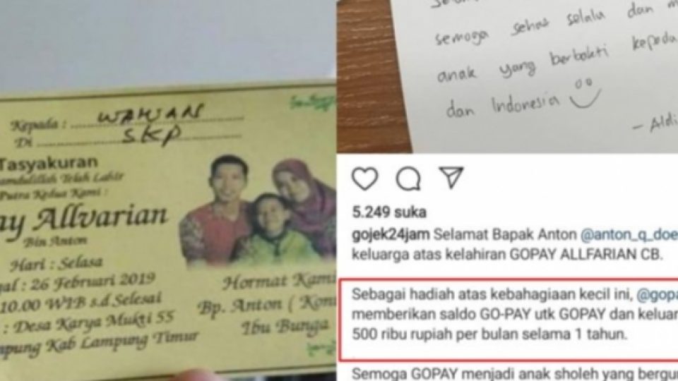 Memberi Nama Gopay Kepada Bayinya, Ayah dan Keluarga Dapat Kejutan Dari GO-PAY Indonesia