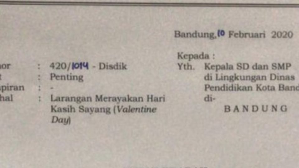 Viral Surat Edaran Larangan Merayakan Valentine Bagi Siswa di Beberapa Kota