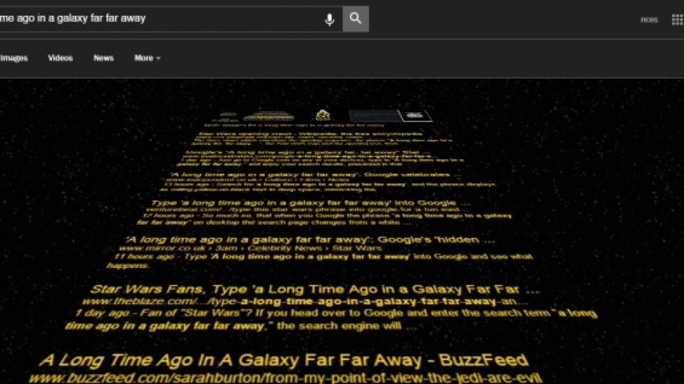 Trik Merubah Pencarian Google  Diiringi Lagu Star Wars!