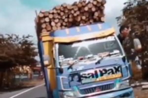 Viral Video Truk Miring di Lumajang, Ngakunya Untuk Hiburan Masyarakat