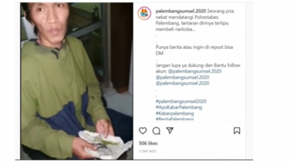 Kocak! Beli Ganja Dapatnya Daun Biasa, Pria Palembang Lapor Polisi