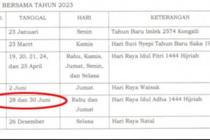 Pemerintah Resmi Tetapkan 28 dan 30 Juni 2023 Sebagai Cuti Bersama Idul Adha