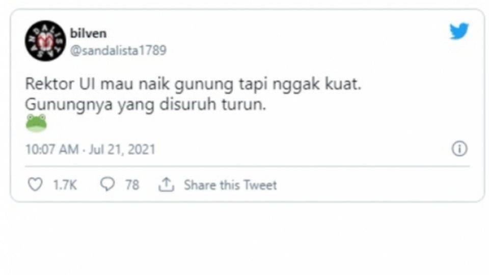 'Rektor UI' Jadi Trending Topic di Twitter Indonesia, Apa Konteksnya?