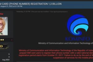 Data Registrasi dari 1,3 Miliar Pengguna Ponsel di Indonesia Diduga Bocor, Ini Reaksi Kominfo