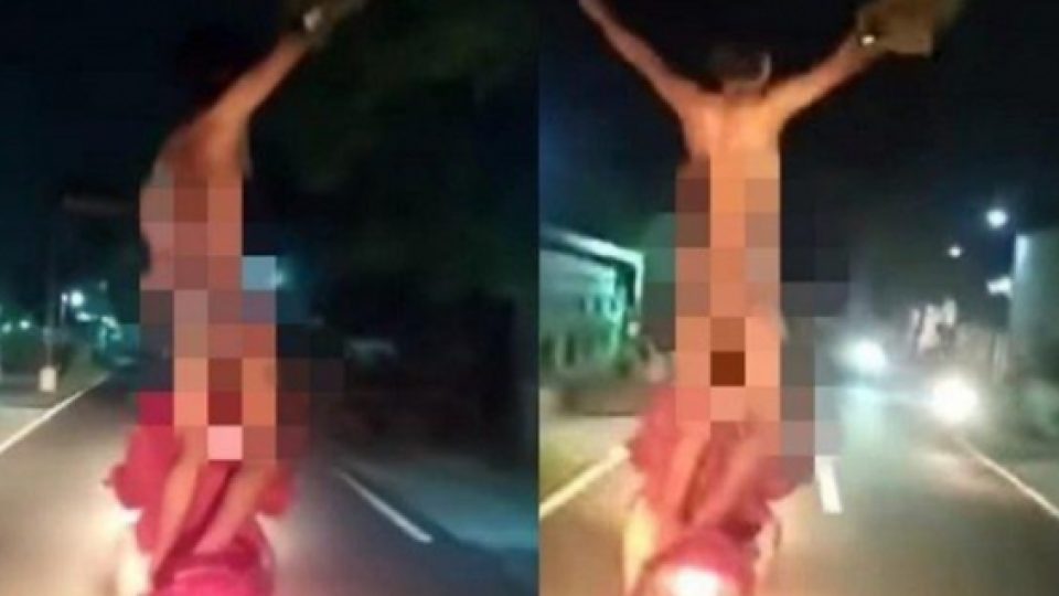 Klaten Dihebohkan Seorang Pria yang Konvoi Naik Sepeda Motor Sambil Telanjang Bulat