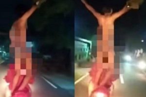 Klaten Dihebohkan Seorang Pria yang Konvoi Naik Sepeda Motor Sambil Telanjang Bulat