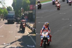 Tuban Terapkan Physical Distancing Mirip Starting Grid MotoGP di Simpang Empat